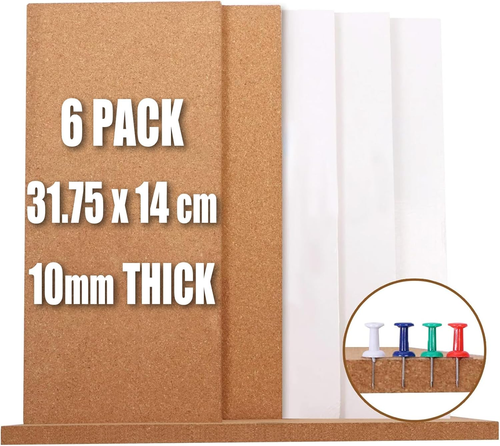 Cork Boards Bulletin Board with Self-Adhesive, Pin Boards Acoustic Panel for Wal
