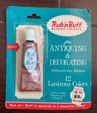 Amaco RB2  Rub 'n Buff Metallic Wax Finish .5oz Copper Vintage Packaging