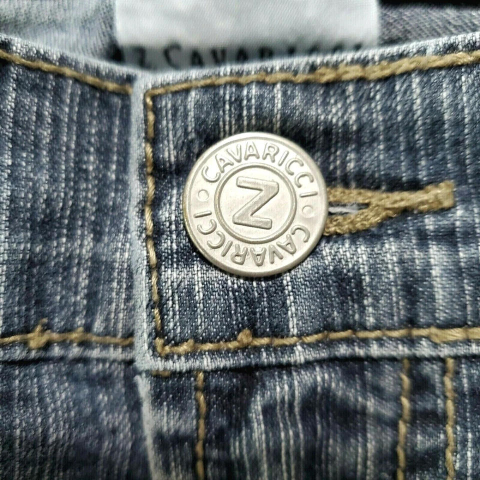 Pantalones Cortos de Jean CAVARICCI JR 5 De Colección Y2K Azul Elastizado Denim Mini Tiro Bajo Lavado Medio Foto 4 de 4