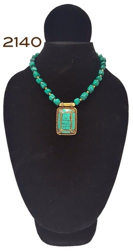Nuevo Hecho a Mano Boho Étnico Tribal Cuentas Turquesa Disfraz Collar con Detalles Modernos - Imagen 19 de 19