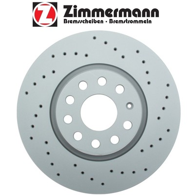 VW Passat For Audi A3 Q3 Quattro Pair Set 2 Front Disc Brake Rotors Zimmermann