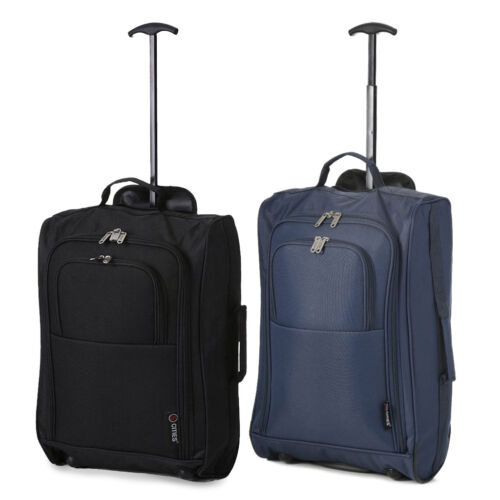 Set of 2/Twin Easyjet Ryanair Carry On Trolley Cabin Bag Hand Luggage Suitcases - Picture 16 of 18