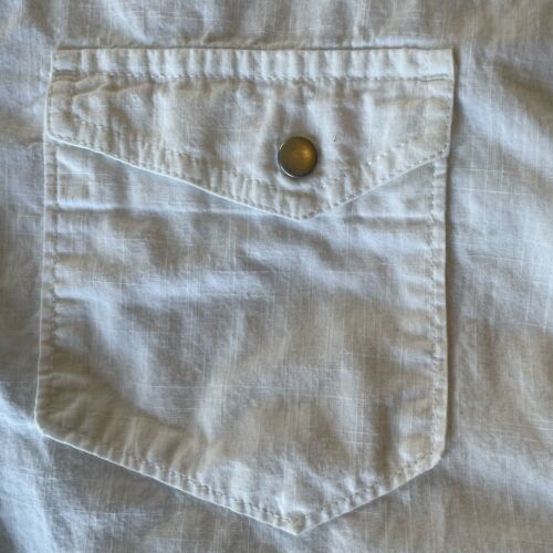Guess Men’s Short Sleeve Snap Up White Slim Fit Collar Shirt XL - Picture 4 of 13