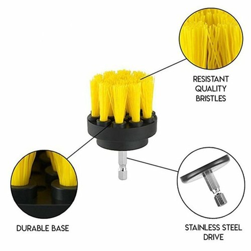 3 Piece Power Scrubber - Tile Grout Power Scrub Cleaning Brushes Cleaner Set For - Picture 3 of 5