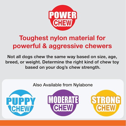 Nylabone Power Chew Textured Dental Chew Toy Chicken Medium - for dogs up to 16 - Picture 6 of 7