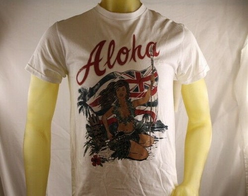 QUIKSILVER WHITE MEN'S "LOCAL GIRL" T-SHIRT W/ALOHA GRAPHIC size Small - 第 4/4 張圖片