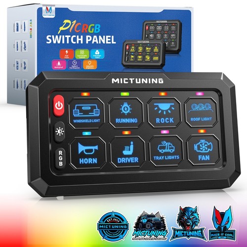 8/12 Gang RGB Switch Panel LED Circuit Control Box Relay System 12v-24v Car Boat - Picture 3 of 42