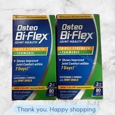 FOR 2 Osteo Bi-Flex Triple Strength  Turmeric 80 Count Each EXP2027 NEW SHIP