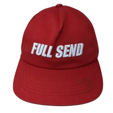 Full Send Snapback 5 Panel Cap Red One Size Adjustable The Classics Yupoong