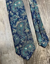 NWOT! DRAKE’S London blue paisley Tie • Made in England of 100% Silk • MSRP $255