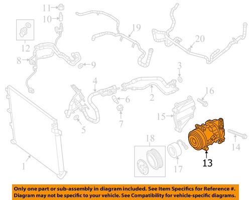 AC Compressor Fits 14-22 CHEROKEE 1586435 - Picture 3 of 9