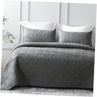  King Size Quilt Bedding Set, Soft Dark Grey King(96"x104") Ripple Dark Grey