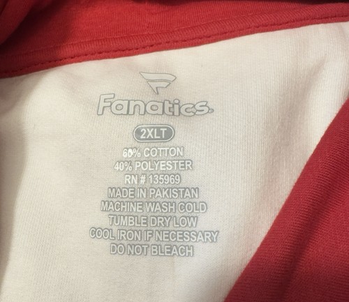 Sudadera con capucha Fanatics para hombre talla 2XLT San Francisco 49ers roja/gris/blanca - Imagen 6 de 8