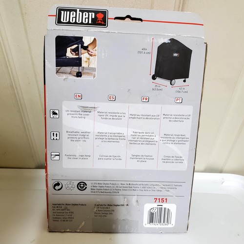 Weber Premium Grill Cover Performer 22in UV Resistant Fits Folding Table 7151 - Picture 14 of 21