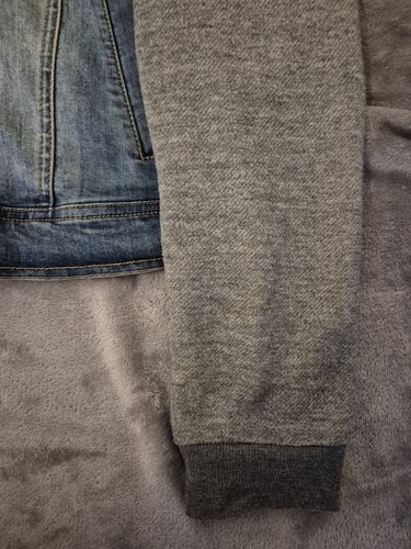 Ci Sono Denim Jacket With Jogger Mayerial Sleeves And Detachable Hood Medium - Picture 3 of 13