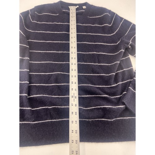 Vince Sweater Womens Extra Large Navy Blue White Striped Pullover Wool Cashmere - Picture 7 of 9