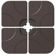 20" Patio Offset Umbrella Base Stand Water Filled Base Weights Sand Plate Set