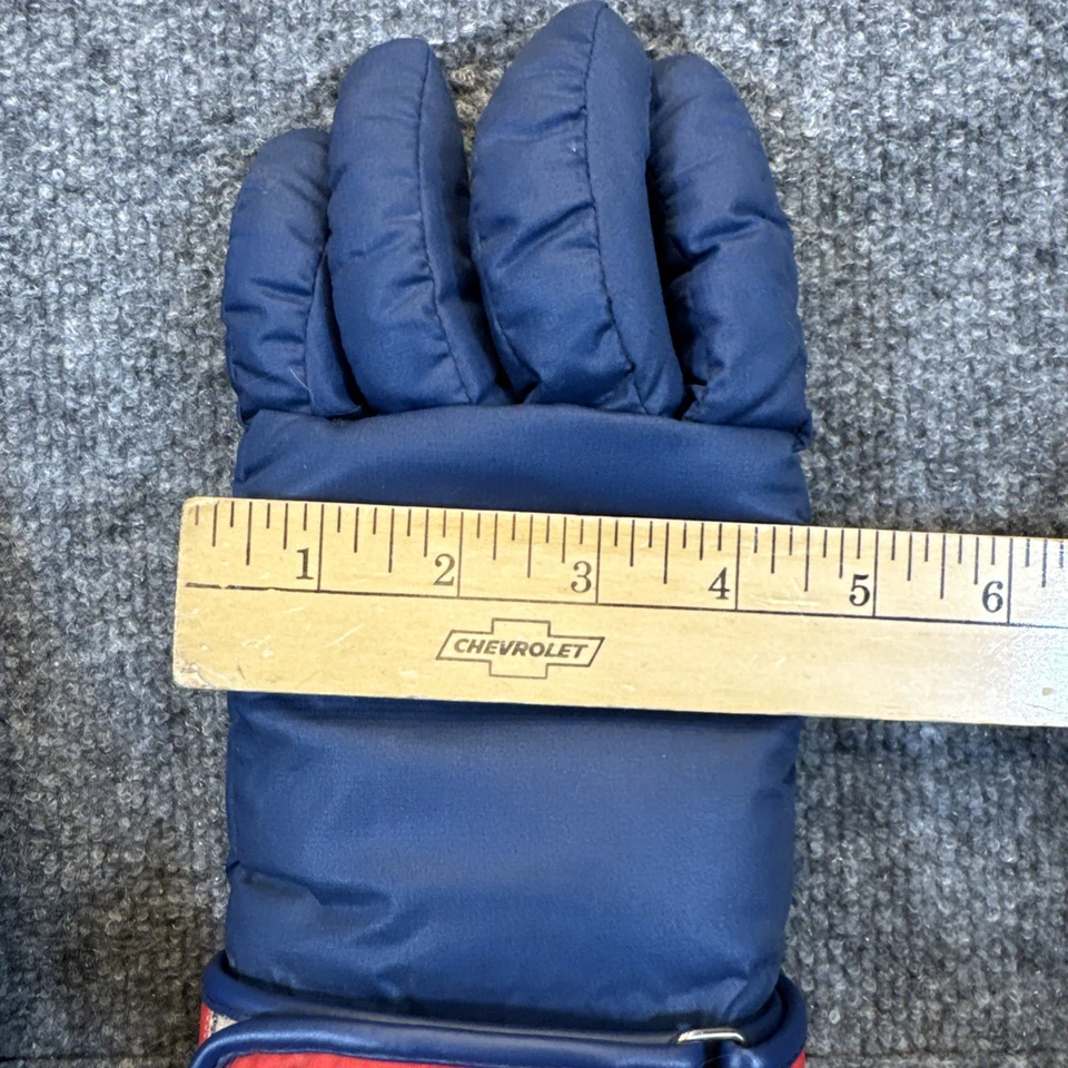 Guantes de invierno Thinsulate vintage talla mediana para hombre puño ajustable (azul/rojo) Foto 4 de 4