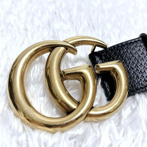Gucci x adidas Marmont GG Logo Blue Leather Belt 35.0in Length Very Good - Picture 3 of 9