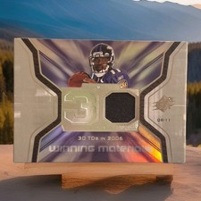 2007 SPx Winning Materials Stat Dual Troy Smith Jersey Baltimore Ravens