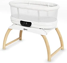 4-in-1 Baby Bassinet w/ 5 Rocking Motion, Multi-Function Electric Infant Sleeper