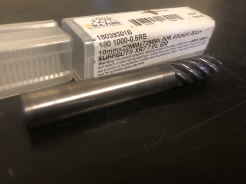 M A Ford Carbide End Mill 10MMx22MMx72MMx.50R Altima Blaze TuffCut XR7 7 FL NEW - Picture 4 of 4