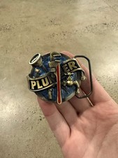 Vintage Plumber 3D Occupation Belt Buckle Made in USA