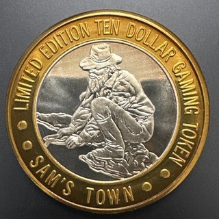 Sams Town Miner 1910 1993 Limited Ed Las Vegas $10 .999 .6 oz Silver Strike C