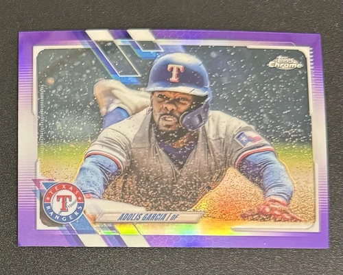 Adolis Garcia 2021 Topps Chrome Update Purple Refractor #USC64 - Texas Rangers