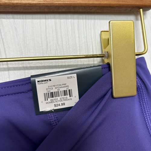 Neu Tek Gear Ultrastretch Cropped Leggings Active Solid Hose Lila Pull On L - Bild 4 von 6