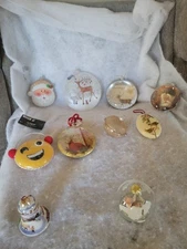 Lot of 10 Christmas Ornaments Various Brands Materials and Styles