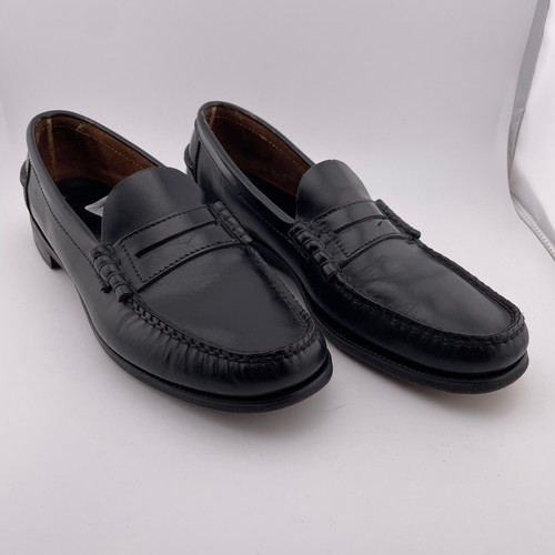 Florsheim schwarz Leder Imperial Penny Halbschuhe elegante Schuhe klassisch Größe 9,5 B