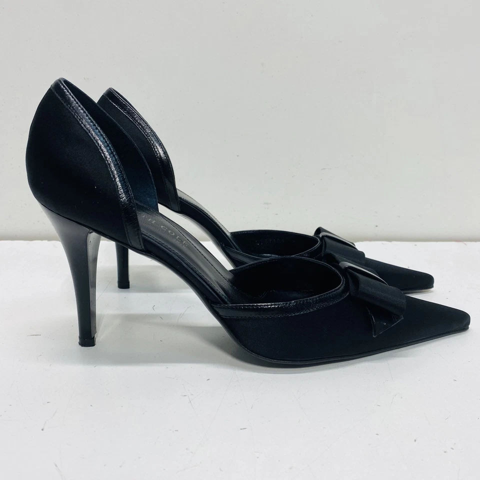 Kenneth Cole Mujer Negro Cuero Sólido Arco Zapatos de salón Talla 8.5 Foto 4 de 4