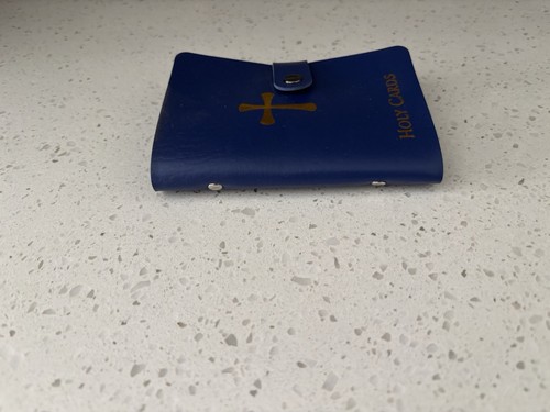 BLUE Prayer Card Holder Book Leatherette Catholic Christian & 19 Prayer Cards - Picture 2 of 24