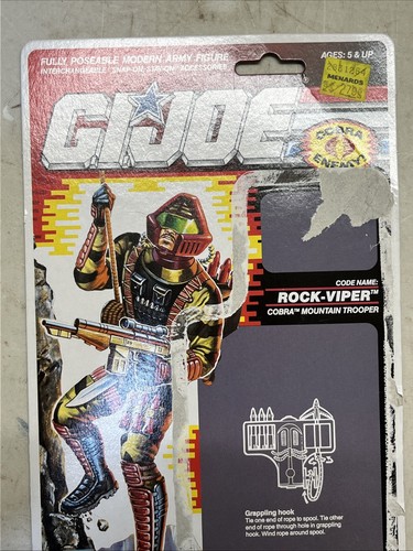 Vtg 1989 GI Joe Cobra Rock Viper W/Card Hasbro Missing Can Gun Grappling Hook - Picture 15 of 18
