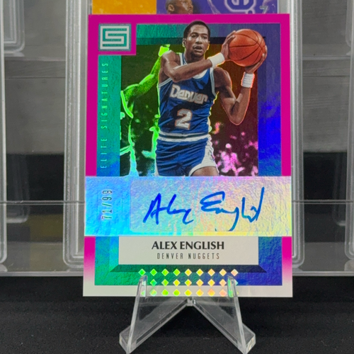 Alex English 2017-18 Panini Status Elite Signatures Auto #ES-AEG /99 Nuggets - Picture 1 of 2