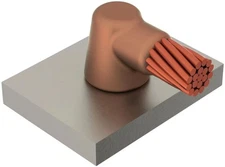 ERICO Cadweld Mold HSC2C 1/0 AWG to Horizontal Flat Solid Steel Surface 90 Shot