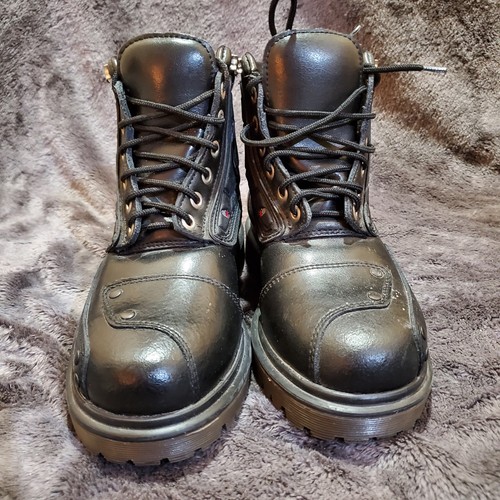 Joe Rocket Orbit Motorcycle Boots Black Women's Size 5 Lace Up Ladies Riding - Foto 3 di 13