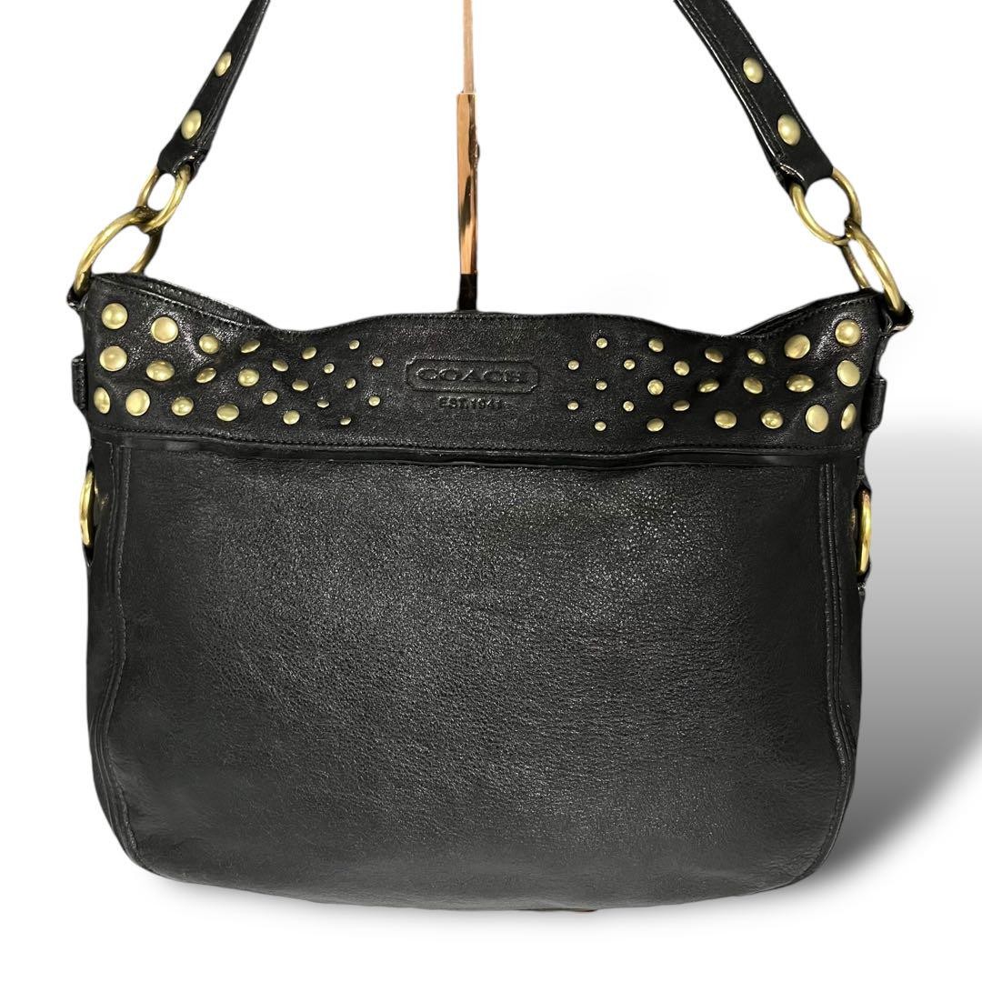 Coach Black Leather 2-Way Shoulder Bag in Excellent Authentic Condition