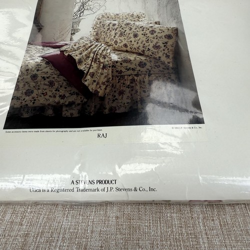 Vintage Utica Twin Flat Sheet Floral Raj 180TC No Iron Percale 1983 USA Kodel - Picture 4 of 8