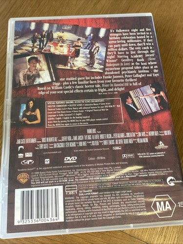 House on Haunted Hill + Return To House On Haunted Hill DVD’s Region 4 Horror - Picture 3 of 8