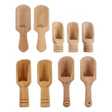 9 Pcs Small Wooden Salt Spoon Baby Mini Teaspoon Size Scoops Spice