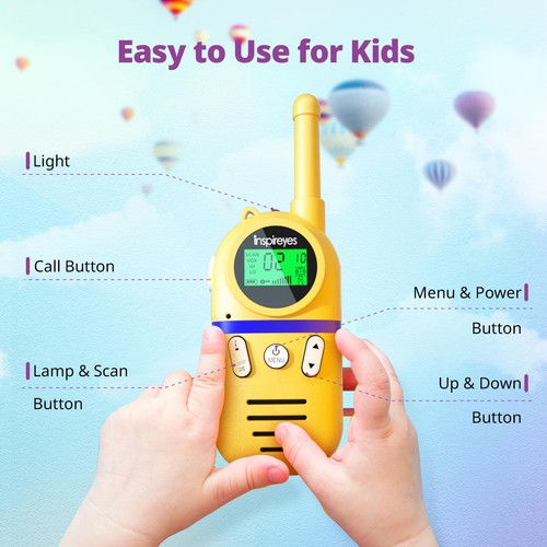 Inspireyes Walkie Talkies für Kinder wiederaufladbar, 48 Stunden Arbeitszeit 2 Wege - Bild 5 von 5