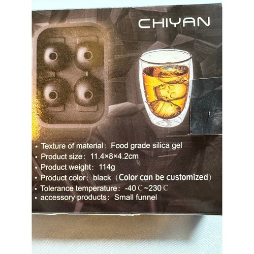 Bandeja para cubitos de hielo Chiyan calavera en caja original bandeja de hielo de silicona cubo de hielo 3D sin BPA - Imagen 6 de 7