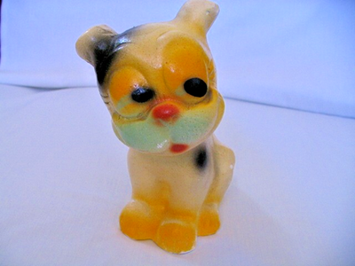 置物 CHALKWARE BULLDOG 1950's Chalkware Bulldog Figurine 6-1/4