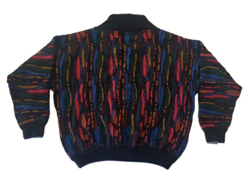 VTG LIMNOS 90s COOGI Style 3D Cable Knit 4XL Fits Like 2XL 3XL Sweater Jumper - Picture 6 of 8