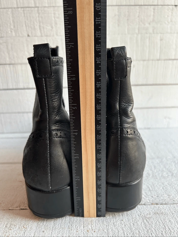 Botas Chelsea Goth Punk Gruesas Suela Brogue Cuero Negro Punta de Ala Foto 4 de 4