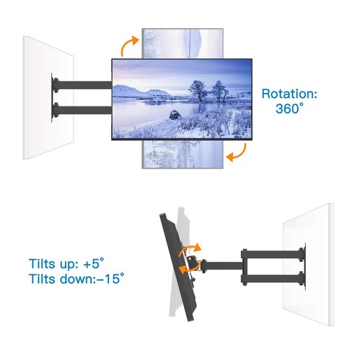 Full Motion TV Monitor Wall Mount Bracket Articulating Arms Swivel Tilt Exten... - Picture 3 of 6