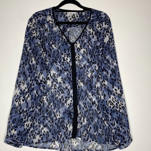 CAbi Fatale Animal Print Semi Sheer Leopard Print Blouse Women's Size Medium-977 - Picture 6 of 6