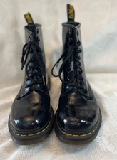 Dr. Martens Black Patent Leather Size UK 6 US 8 L Lace Up 1460W Doc Combat Boots